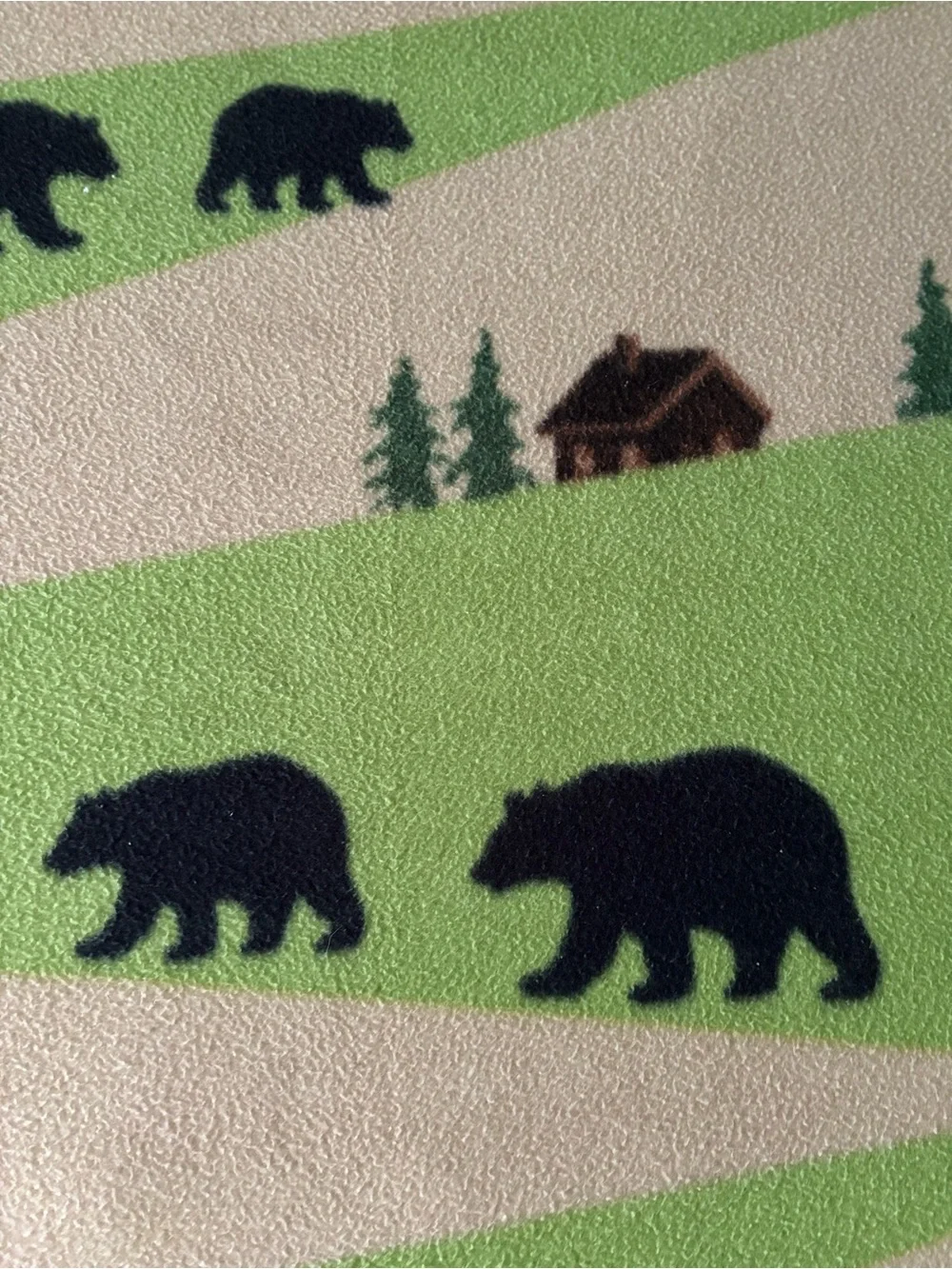 Bear Pattern Green and Cream Bedding Set - Rustic Home Bedding
